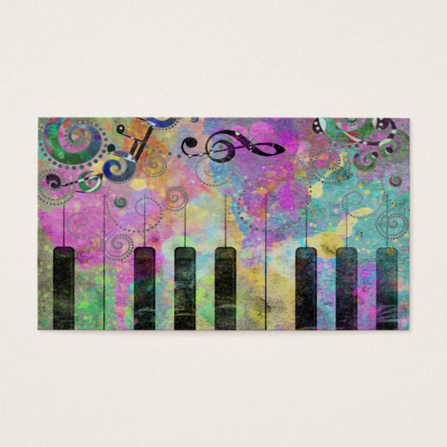 Coola Vattenfärger Plattformar Färgpiano Visitkort (Framsidan)