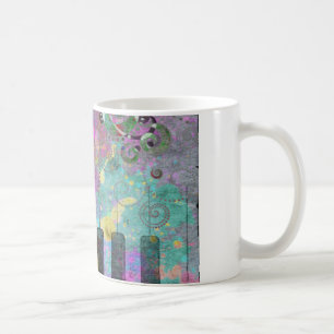 Coola vattenfärger stänk färgämnen piano kaffemugg
