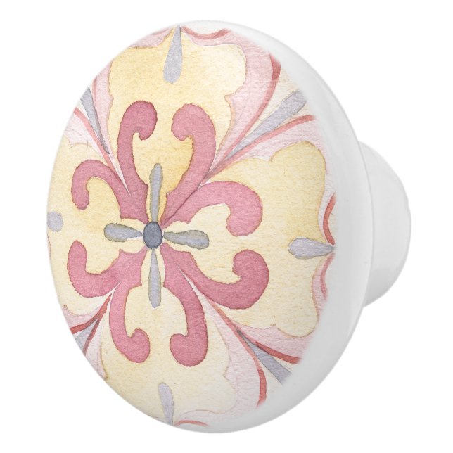 Coola vattenfärgsgrafik Retro blommigt köksdekor Knopp (Höger)