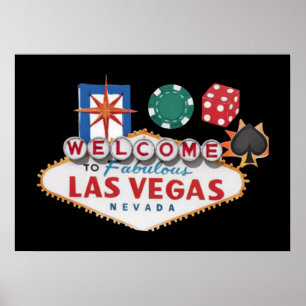 Coola Vegas välkomstskylt Casino Poster