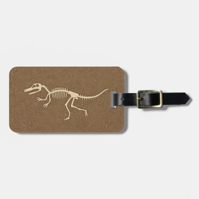 Coola Velociraptor-dinosaurben och skelett Bagagebricka (Horisontell Framsida)