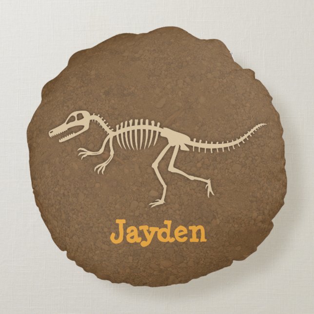 Coola Velociraptor Dinosaurie Ben Pojkrumsdekor Rund Kudde (Baksidan)