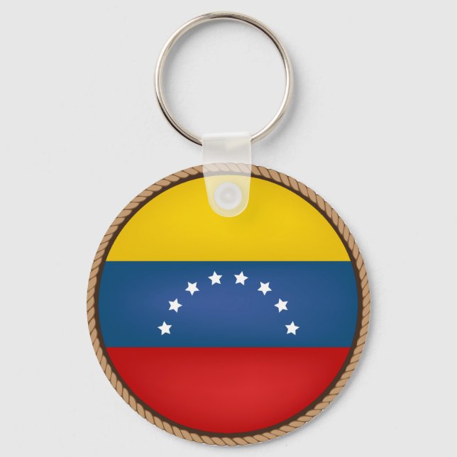 Coola Venezuela Flagga Seal Nyckelring (Framsida)
