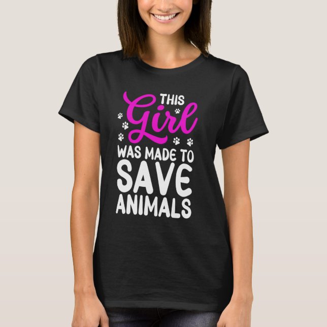 Coola Veterinär för flickor och småbarn (Spara) T Shirt (Framsida)
