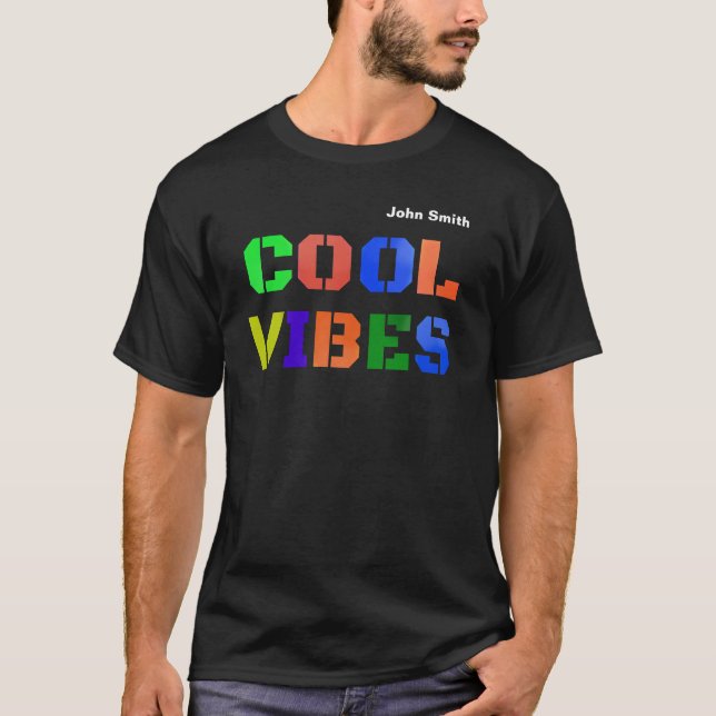 Coola Vibes HD Färg Personlig svart T Shirt (Framsida)