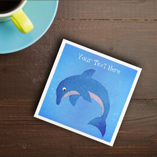 Coola Vibrant blue White Gnistra Dolphin Jumping Pappersservett