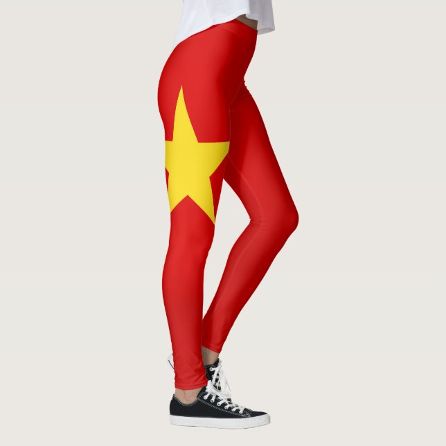 Coola Vietnam Flagga Mode Leggings (Höger)