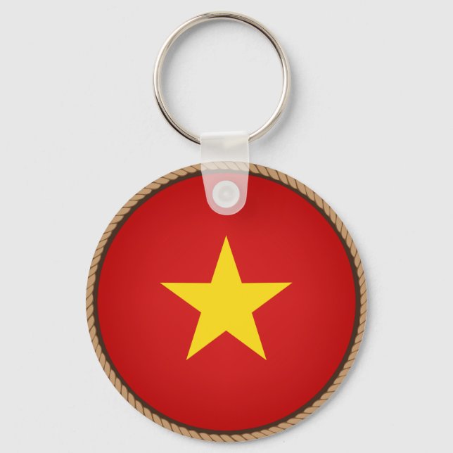 Coola Vietnam Flagga Seal Nyckelring (Framsida)