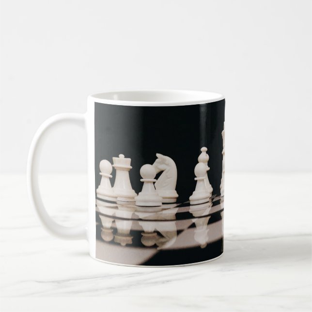 Coola View of a Black & White Chess Board Kaffemugg (Vänster)