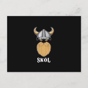 Coola Viking Skol Bearded Manar Man Manly Beer Helg Vykort