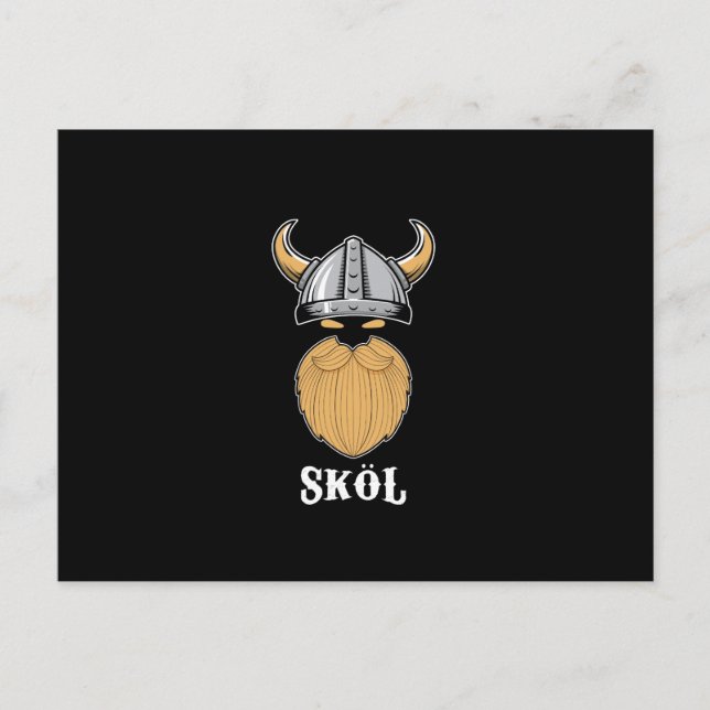 Coola Viking Skol Bearded Manar Man Manly Beer Helg Vykort (Framsida)