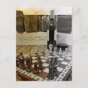 Coola Vin & Chess-vykort! Vykort
