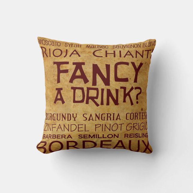 Coola Vin Finare a Drink Pillow! Kudde (Framsida)