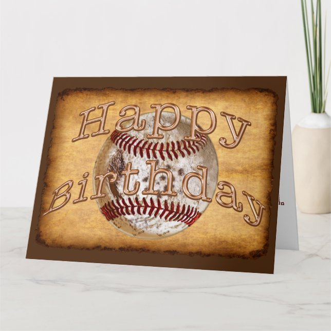 Coola Vintage Baseball Födelsedagskort Kort (Framsida)