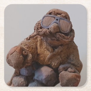 Coola Vintage Clay Skier Underlägg Papper Kvadrat