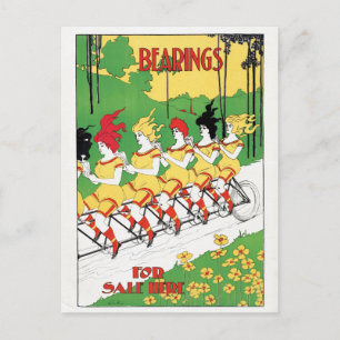 Coola Vintage Cycle Cycling Travel Poster Vykort