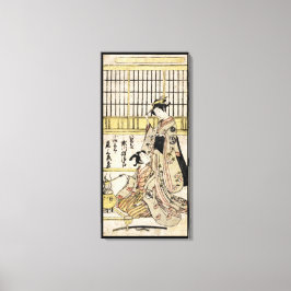 Coola vintage japanese ukiyo-e geisha old rulla canvastryck
