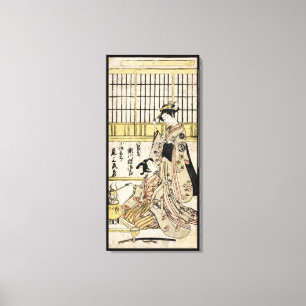 Coola vintage japanese ukiyo-e geisha old rulla canvastryck