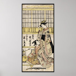 Coola vintage japanese ukiyo-e geisha old rulla poster