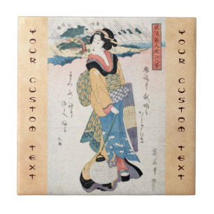 Coola vintage japanese ukiyo-e rulla geisha art kakelplatta