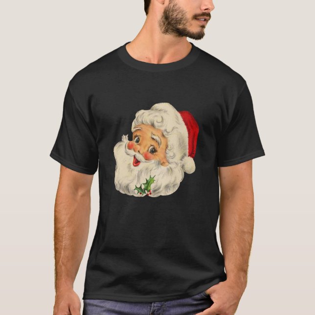 Coola Vintage jul Jultomten Ansikte T Shirt (Framsida)