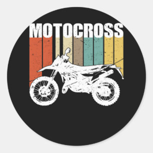 Coola Vintage Motocross Dirt Bike Silhouette Runt Klistermärke