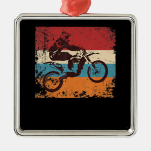 Coola Vintage Motocross Gift för motorcykel Älskar Julgransprydnad Metall