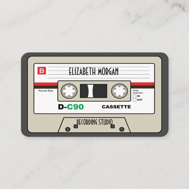 Coola Vintage Music Cassette-band Visitkort (Framsida)