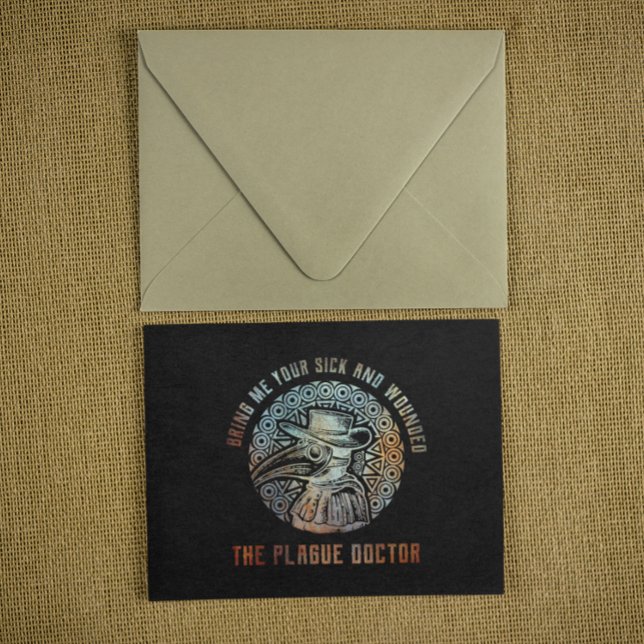 Coola Vintage Pestarzt   Vykort (Cool Vintage Plague Doctor Postcard)