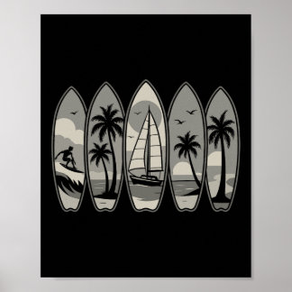 Coola Vintage Retro Surfing Surfbräda Surfare S Poster