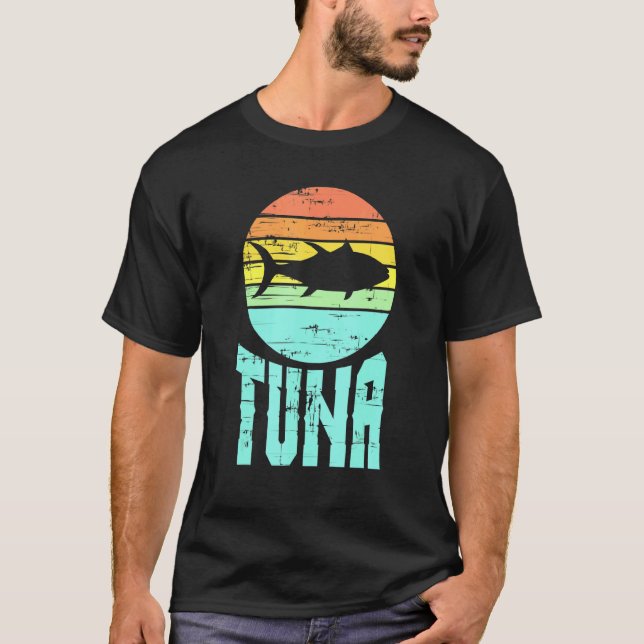 Coola Vintage Tuna Artwork Fishermans T Shirt (Framsida)