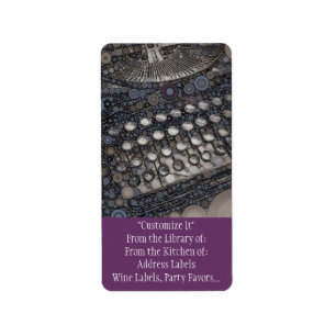 Coola Vintage Typewriter Modern Design Popup Art Adressetikett