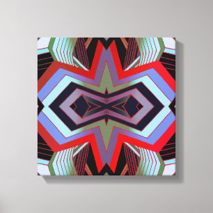 Coola Vintage-vibbar Geometrisk Canvastryck