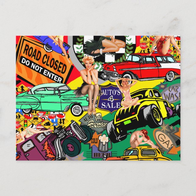 Coola Vintagebilar Vykort (Framsida)