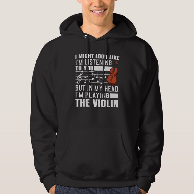 Coola Violin För manar Women Violinist Player Viol Hoodie (Framsida)