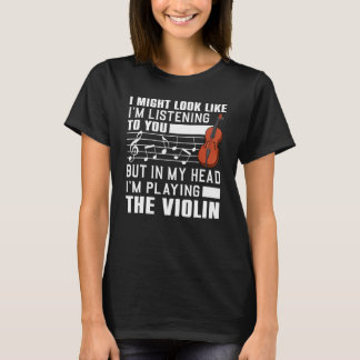 Coola Violin För manar Women Violinist Player Viol T Shirt