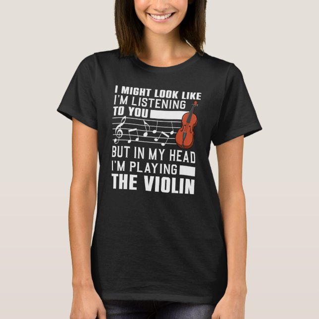 Coola Violin För manar Women Violinist Player Viol T Shirt (Framsida)