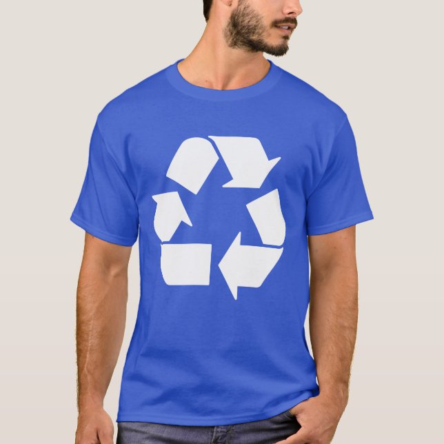 Coola Vit Återvinna Symbol T Shirt (Framsida)