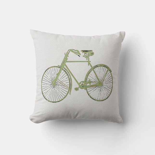 coola, vit grönt, cykel Dekorativ kudde (Framsida)