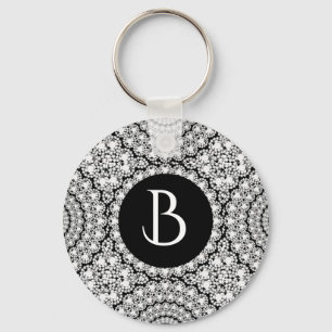 Coola Vita diamanter Circles Mönster Monogram Nyckelring