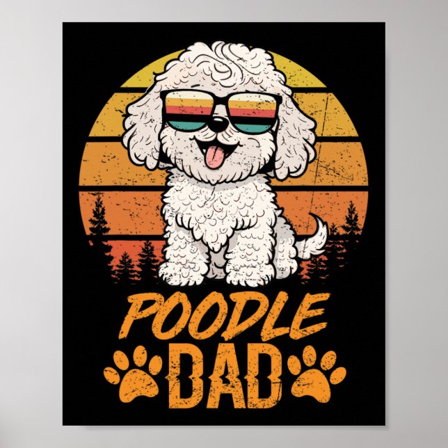 Coola Vita Leksak Pudel Pappa Fars dag för Tass Da Poster (Framsidan)