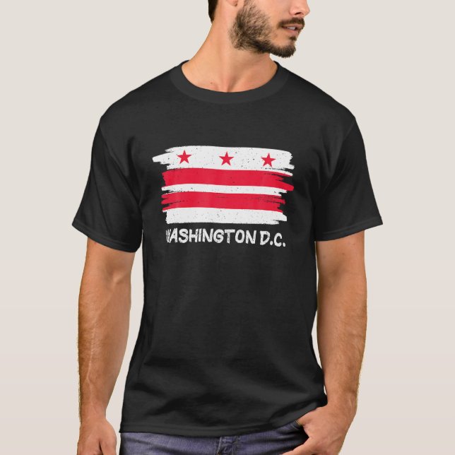Coola Washington D C Flagga T Shirt (Framsida)