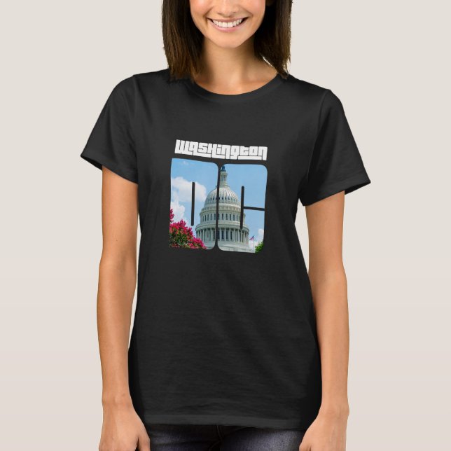 Coola Washington D C med USA Huvudstad T Shirt (Framsida)
