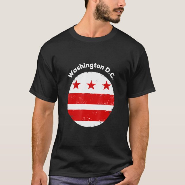 Coola Washington DC-Flagga för alla åldrar T Shirt (Framsida)