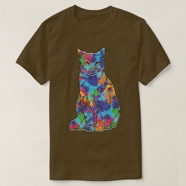 Coola Watercolor Cat Thécolful Art Stil Kitt T Shirt (Design framsida)