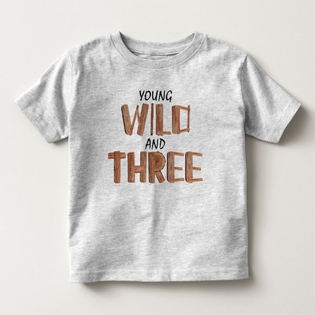 Coola Watercolor Wood Illustration 3rd Birthday Bo T Shirt (Framsida)