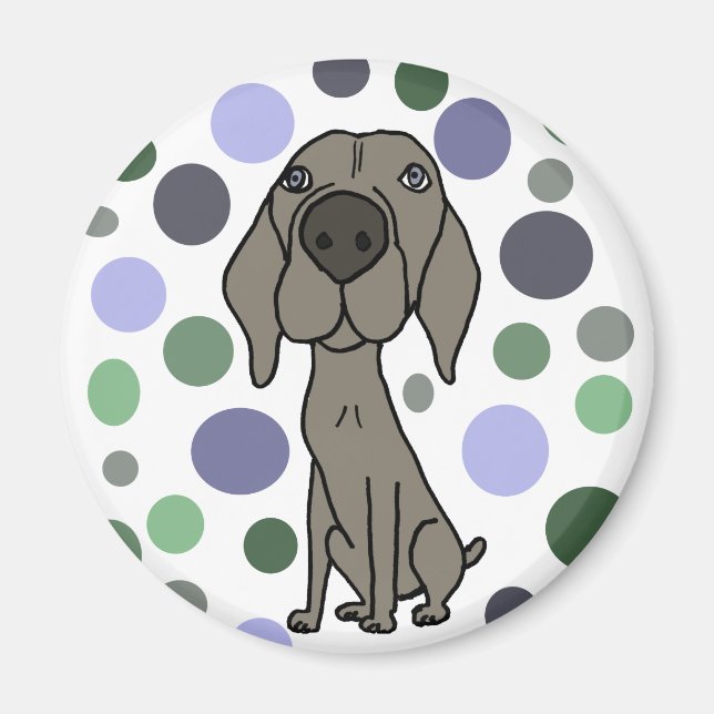 Coola Weimaraner och Circle Mönster Abstrakt Art Magnet (Framsidan)