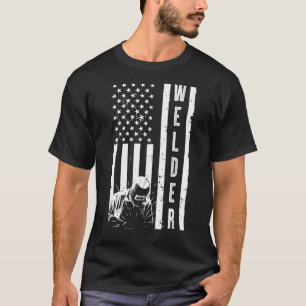 Coola Welding US Flagga För manar Women Welder Wel T Shirt
