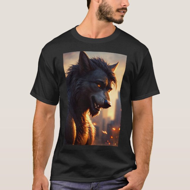 Coola Werevarg Hårig Therian Art T Shirt (Framsida)