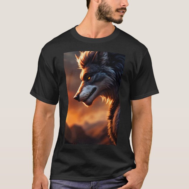 Coola Werevarg Hårig Therian Art T Shirt (Framsida)